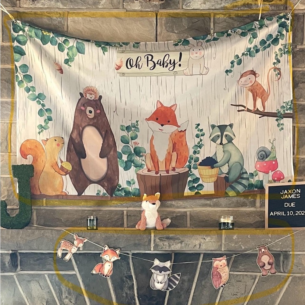 Woodland baby shower decorations
